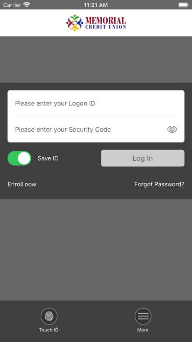 Memorial Credit Union Screenshot