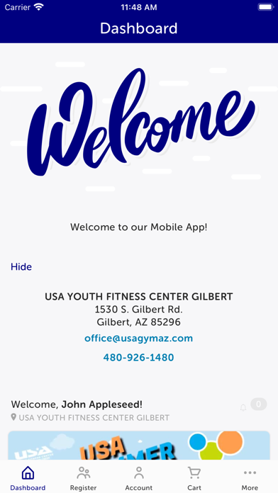 USA Youth Fitness Center Screenshot