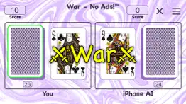 war card game - no ads! iphone screenshot 1