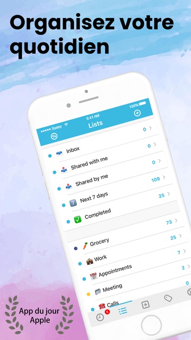 Screenshot #1 pour GoTodo to-do listes et tâches