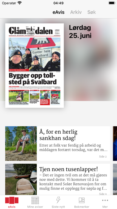 Glåmdalen eAvis Screenshot