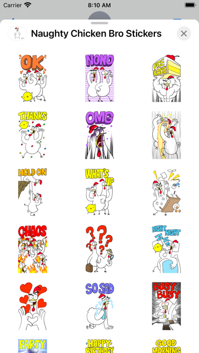 Naughty Chicken Bro Stickers Screenshot