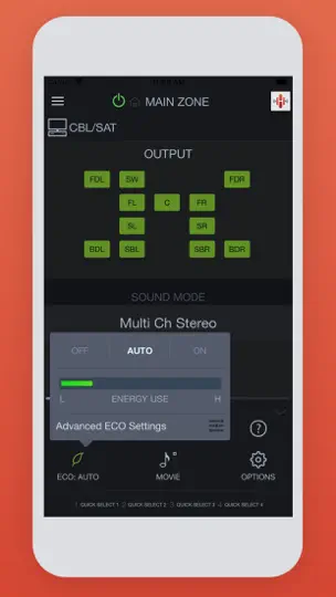 Screenshot von Denon AVR Remote auf dem iPhone 5