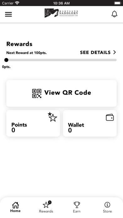 Maryland Saddlery Rewards Screenshot