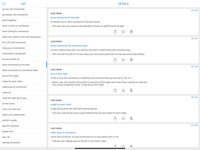 Love idioms in English