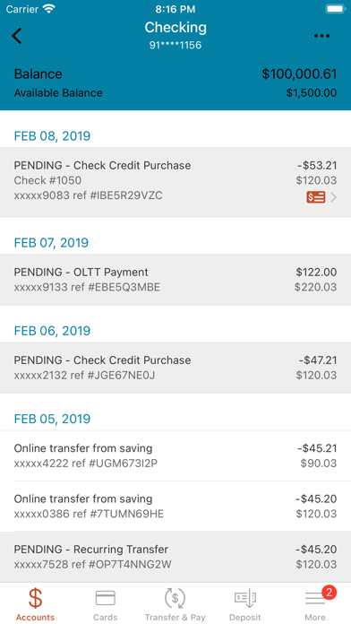The Bank 1905 Mobile Banking Screenshot