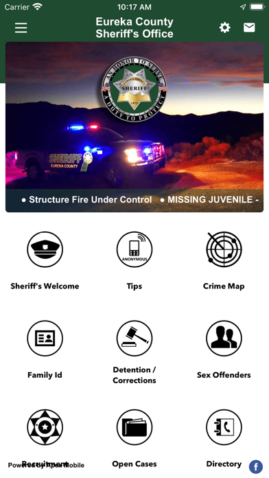Eureka County Sheriff's Office Screenshot