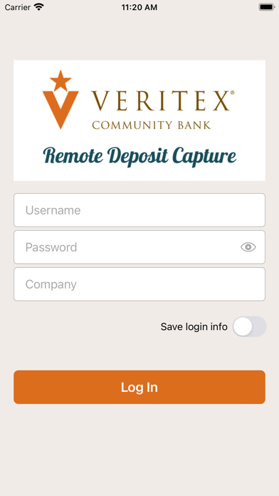 Veritex Community Bank RDC Screenshot