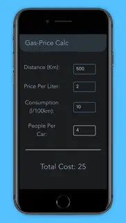gas cost calculator iphone capturas de pantalla 2