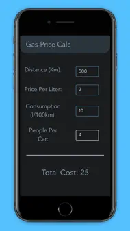 Gas Cost Calculator iphone bilder 1