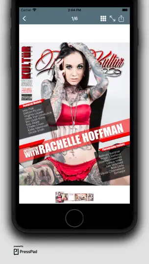 Captura de pantalla de Tattoo Kultur Magazine en iPhone 3