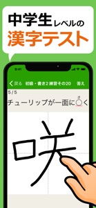 中学生レベルの漢字テスト - 手書き漢字勉強アプリ screenshot #1 for iPhone