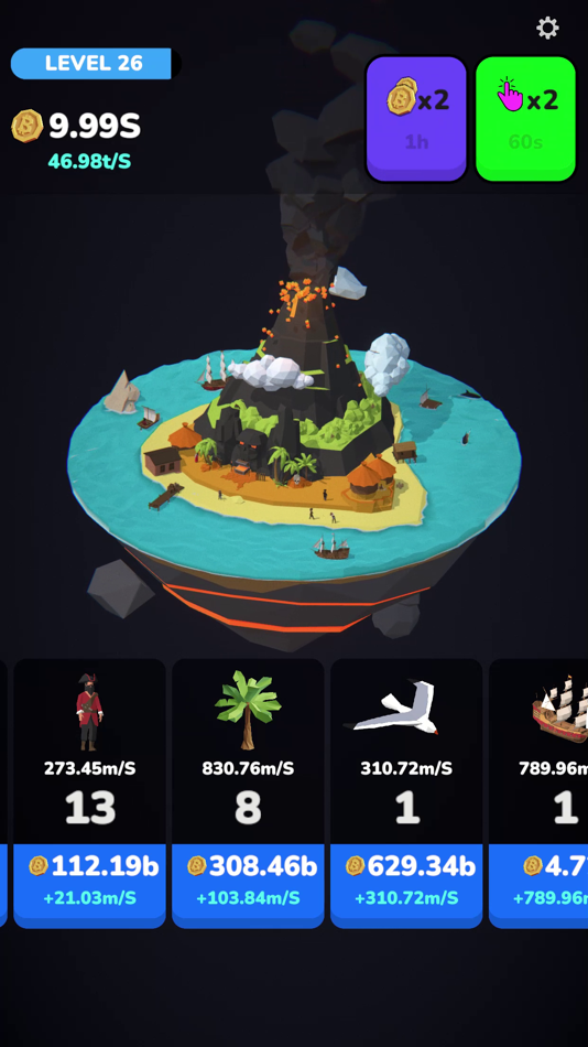 #1. Volcano Island (iOS) Podle: Mangoverse