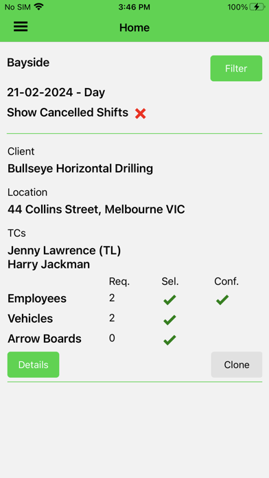 TC Operations Screenshot