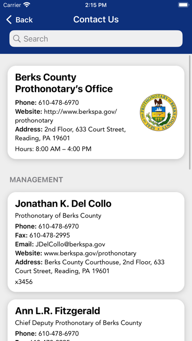 Berks County Prothonotary Screenshot