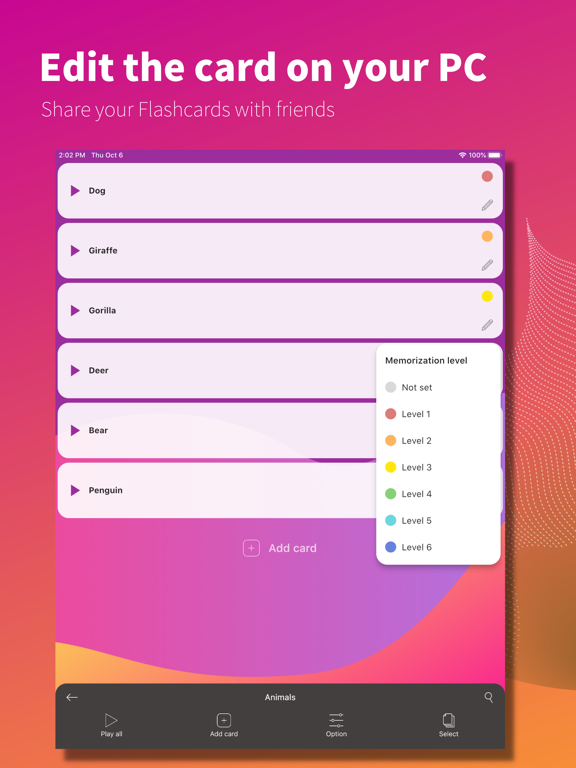 Flashcards maker - Easy to use iPad screenshot 4 - Utilities app