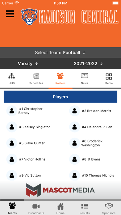 Madison Central Athletics Screenshot