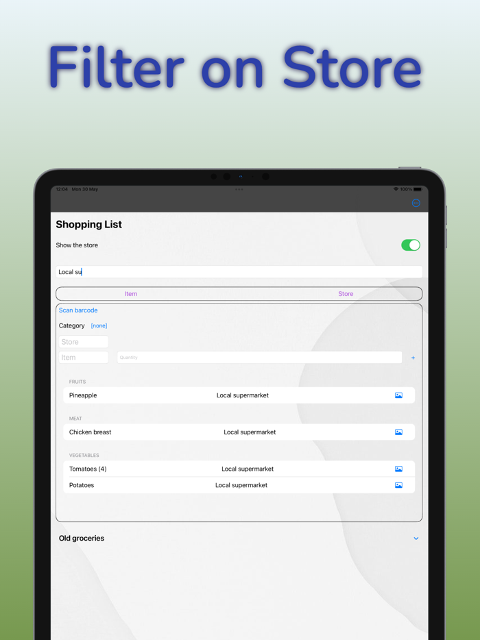 Shared Family Shopping List.
