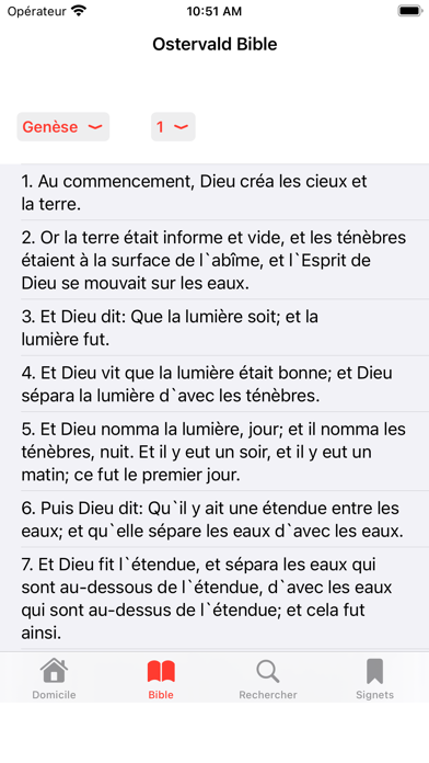 Ostervald Bible Screenshot
