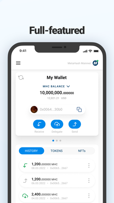 #MetaHash Wallet Screenshot