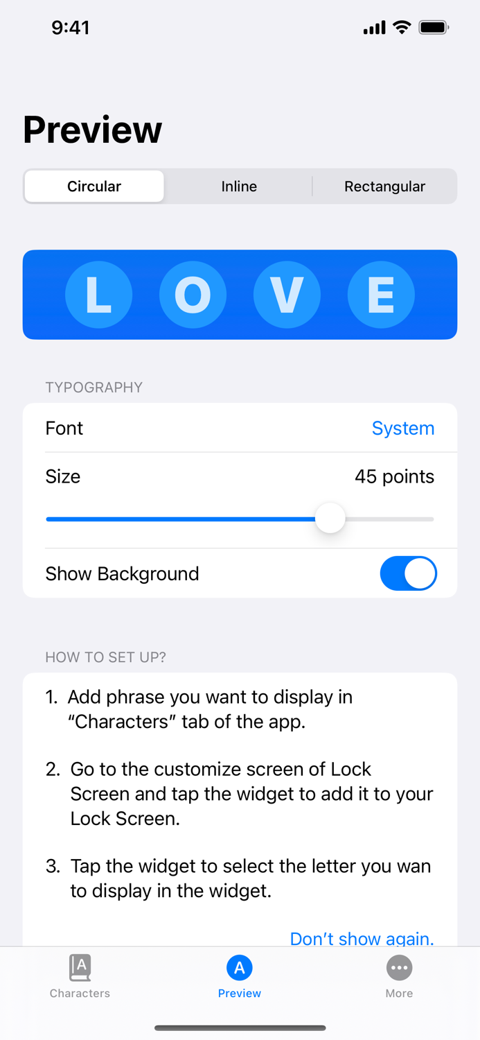 Current - Text Widgets