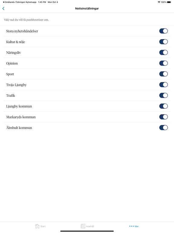 Screenshot #6 pour Smålänningens Nyhetsapp