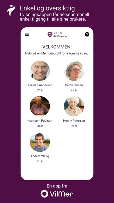 MinMemoria visningsapp Screenshot