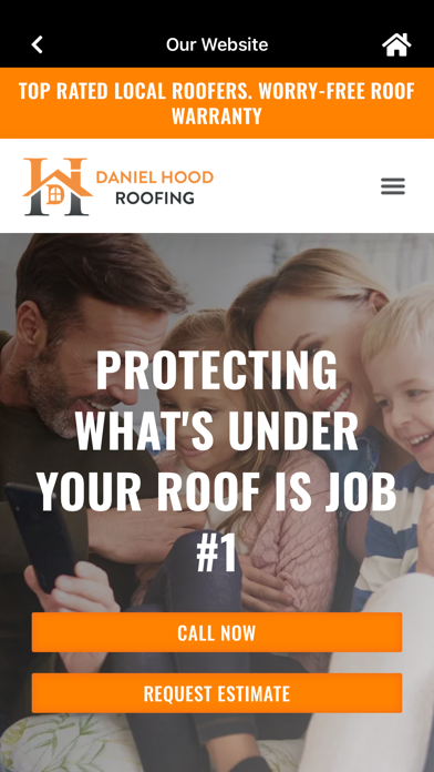 Daniel Hood Roofing Screenshot