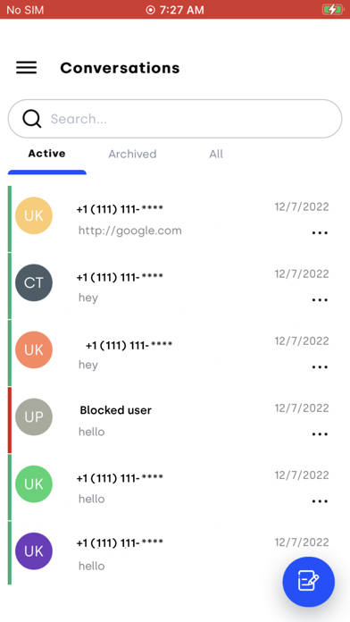 Falkon SMS Screenshot