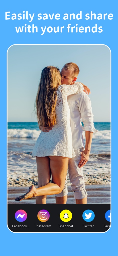 Gif Maker-meme & video to gifs - The app facilitates immediate distribution of creations, offering direct sharing options to popular platforms like "Instagram" and "Snapchat".