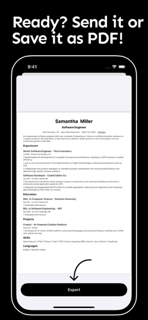 ‎Curriculum vitae Resume maker Screenshot