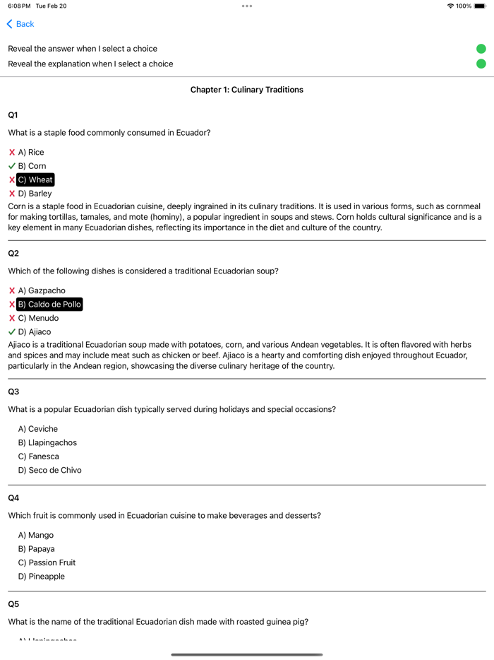 Culture of Ecuador Exam