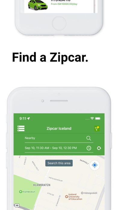 Zipcar Iceland Screenshot