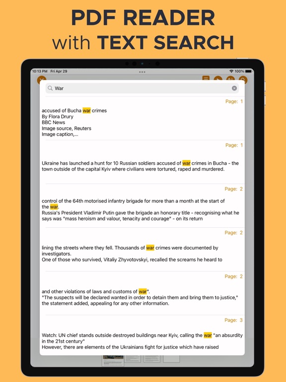 Reader - voice for pdf & web iPad screenshot 7 - Education app
