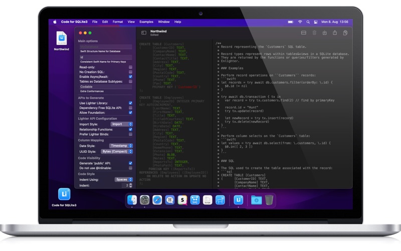 Code for SQLite3 app screenshot 2