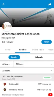 minnesota cricket association iphone screenshot 2