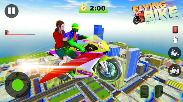 Flying Bike Spider Hero Game