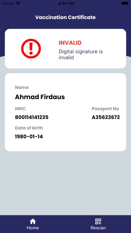 Vaccine Certificate Verifier