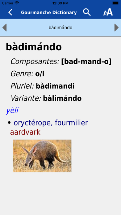 Screenshot #2 pour Gourmanche Dictionary