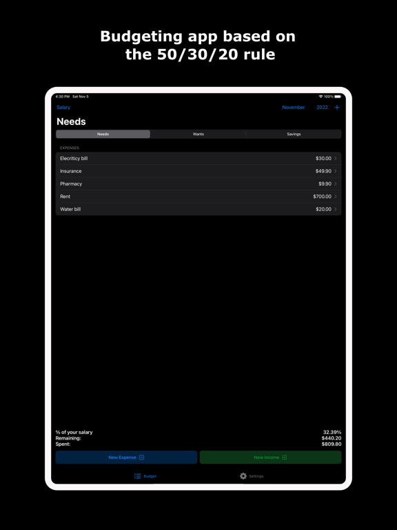 RULEIT - Your Budget App iPad screenshot 1 - Finance app