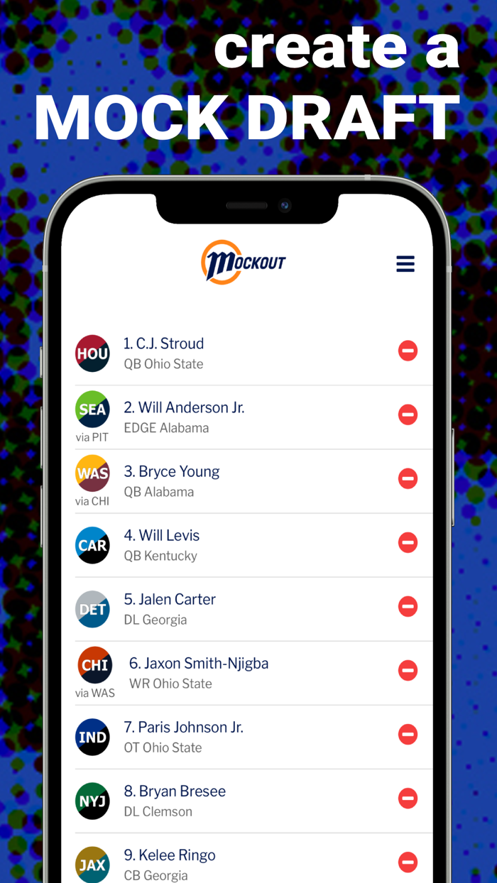 MockOut - NFL mock draft game