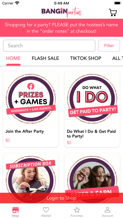 BANGINparties Screenshot