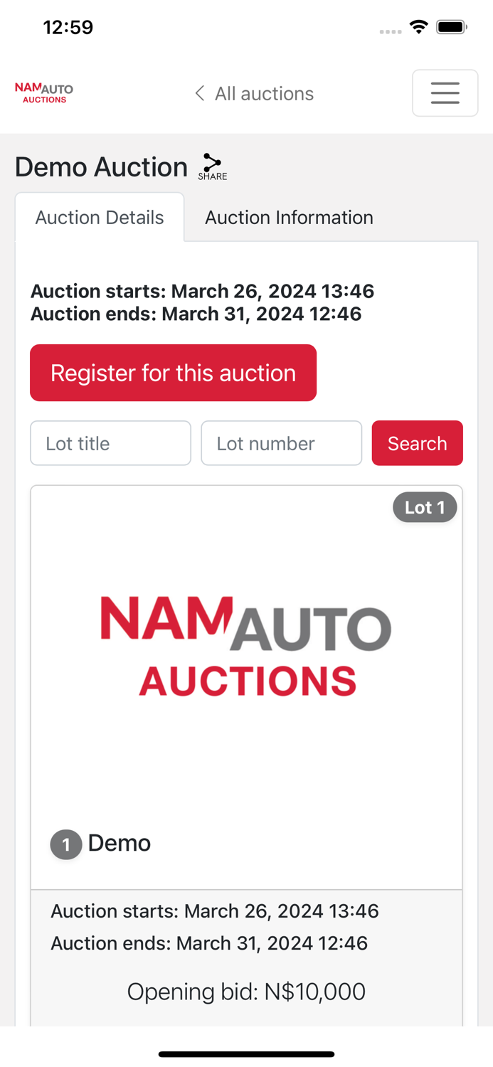 NAMAUTO AUCTIONS