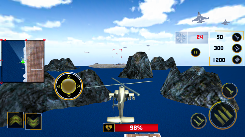 #1. Gunship Helicopter Shooting 3D (iOS) Bởi: yasir yasin