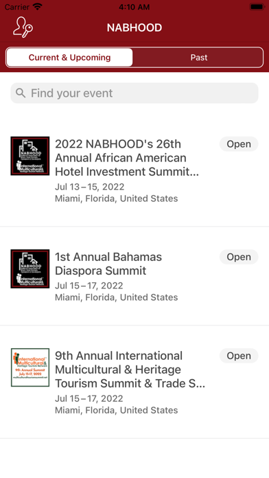 NABHOOD Events Screenshot