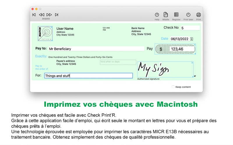 Screenshot #1 pour Check Print R+