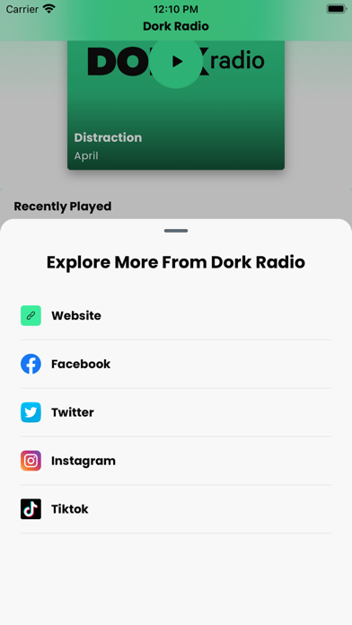 Dork Radio iPhone screenshot 3 - Music app
