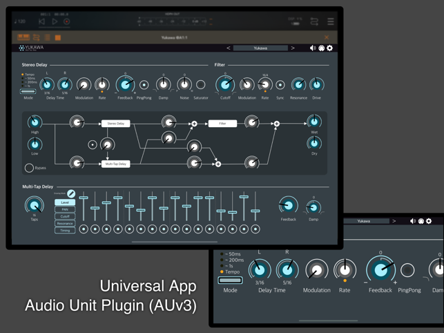 ‎Schermata dell'effetto plug-in Yukawa - AUv3