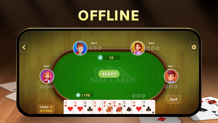 Nine Card Brag Game - Kitti