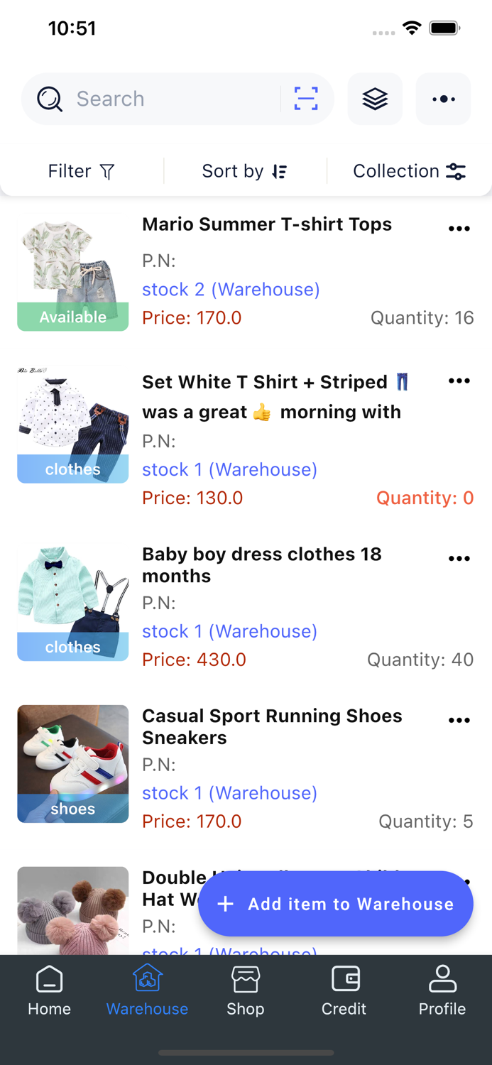 Yene Stock - Manage Inventory